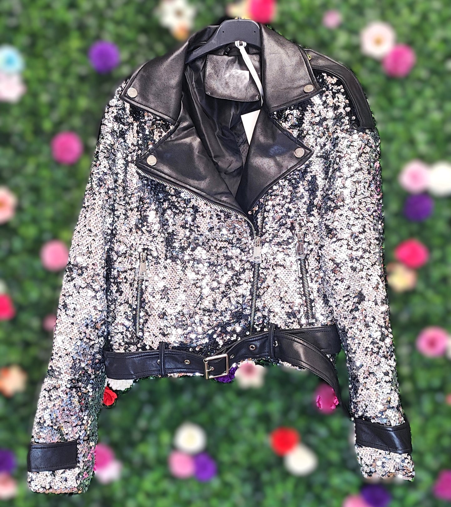 BIKER POLIPIEL LENTEJUELAS
