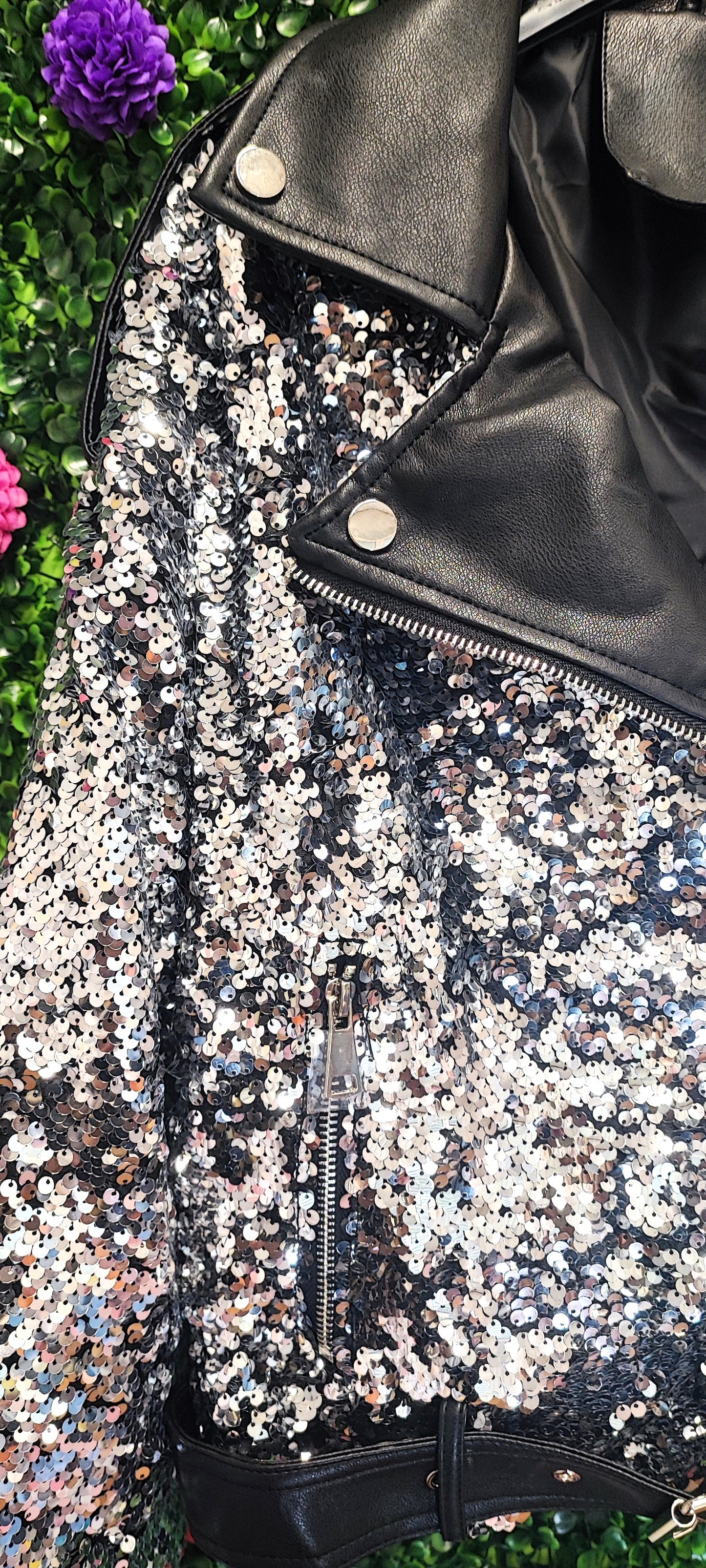 BIKER POLIPIEL LENTEJUELAS