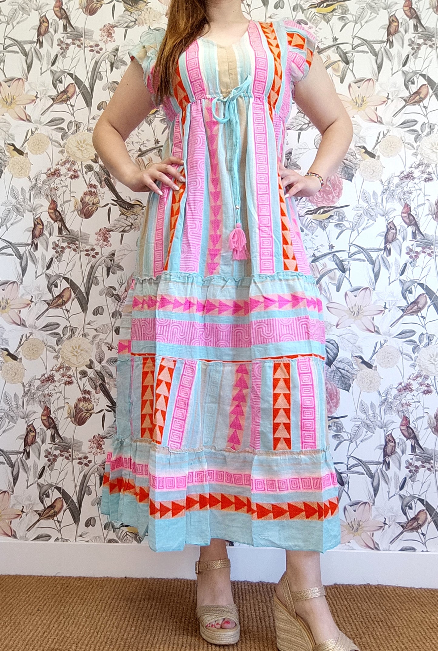 ROBE BOHO INDIENNE TURQUOISE