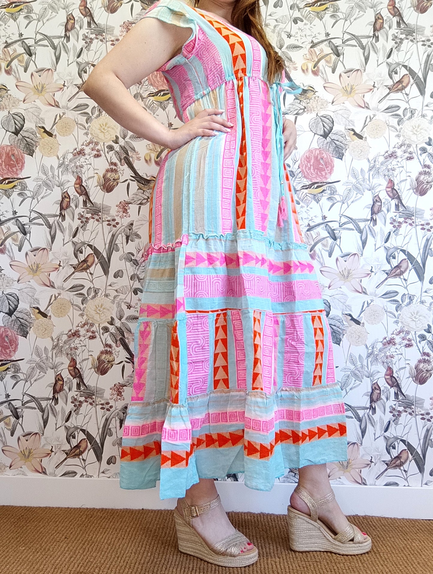 ROBE BOHO INDIENNE TURQUOISE