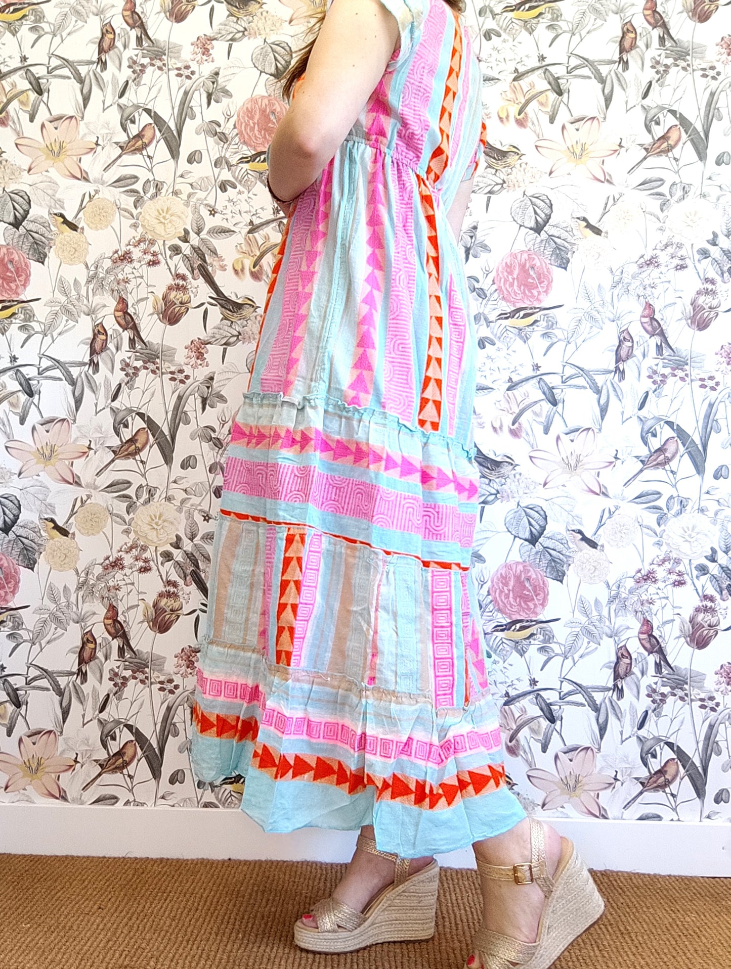 ROBE BOHO INDIENNE TURQUOISE