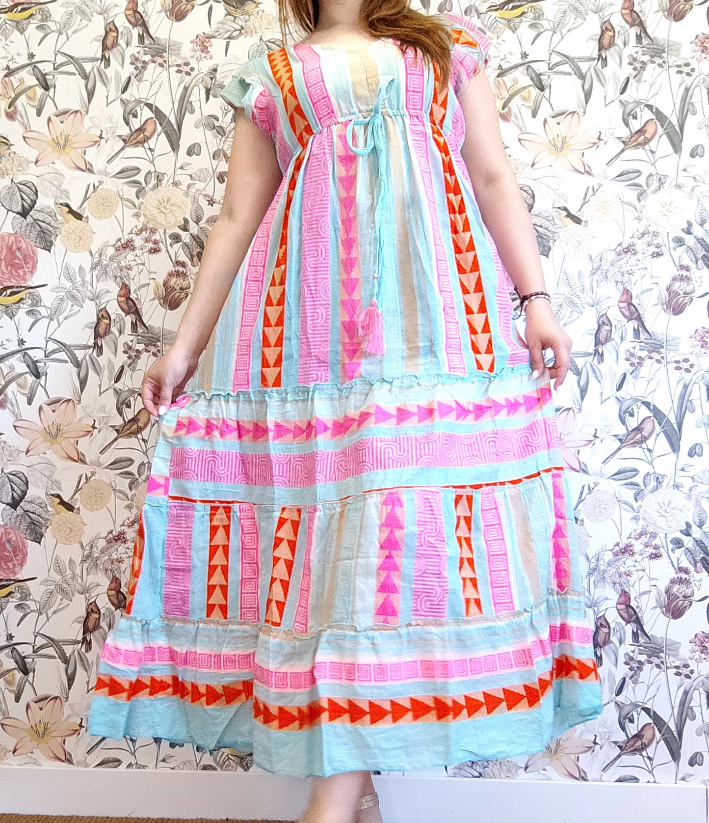 ROBE BOHO INDIENNE TURQUOISE