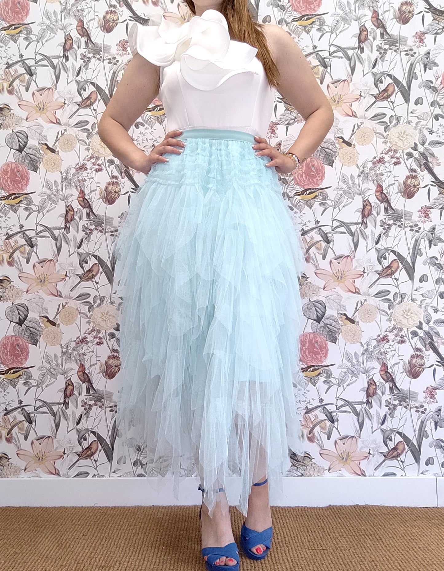 JUPE EN TULLE TURQUOISE