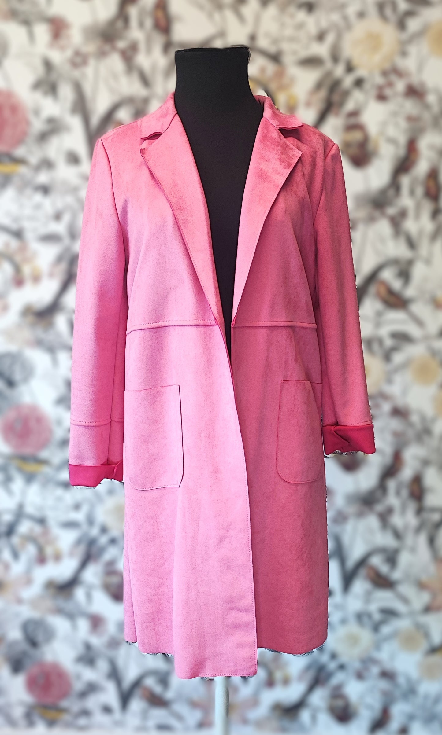 VESTE EN DAIM FUCHSIA