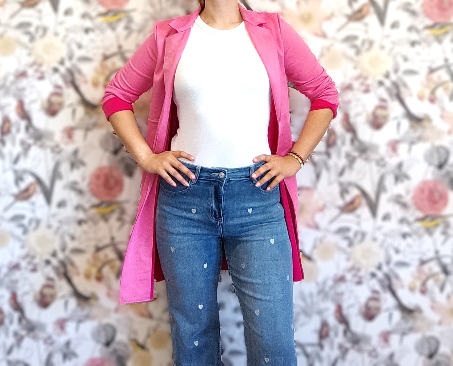 VESTE EN DAIM FUCHSIA