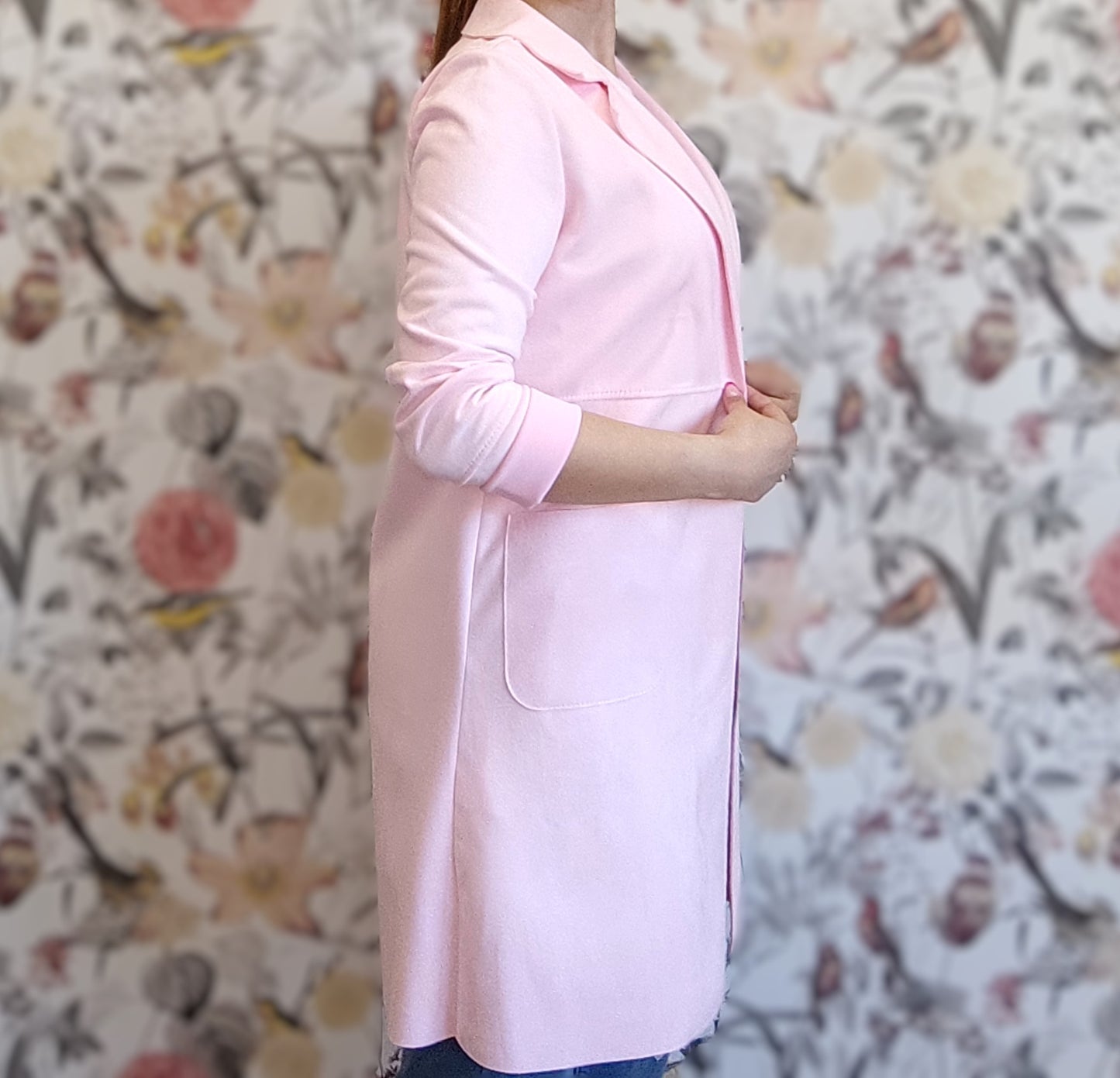 VESTE EN DAIM ROSE