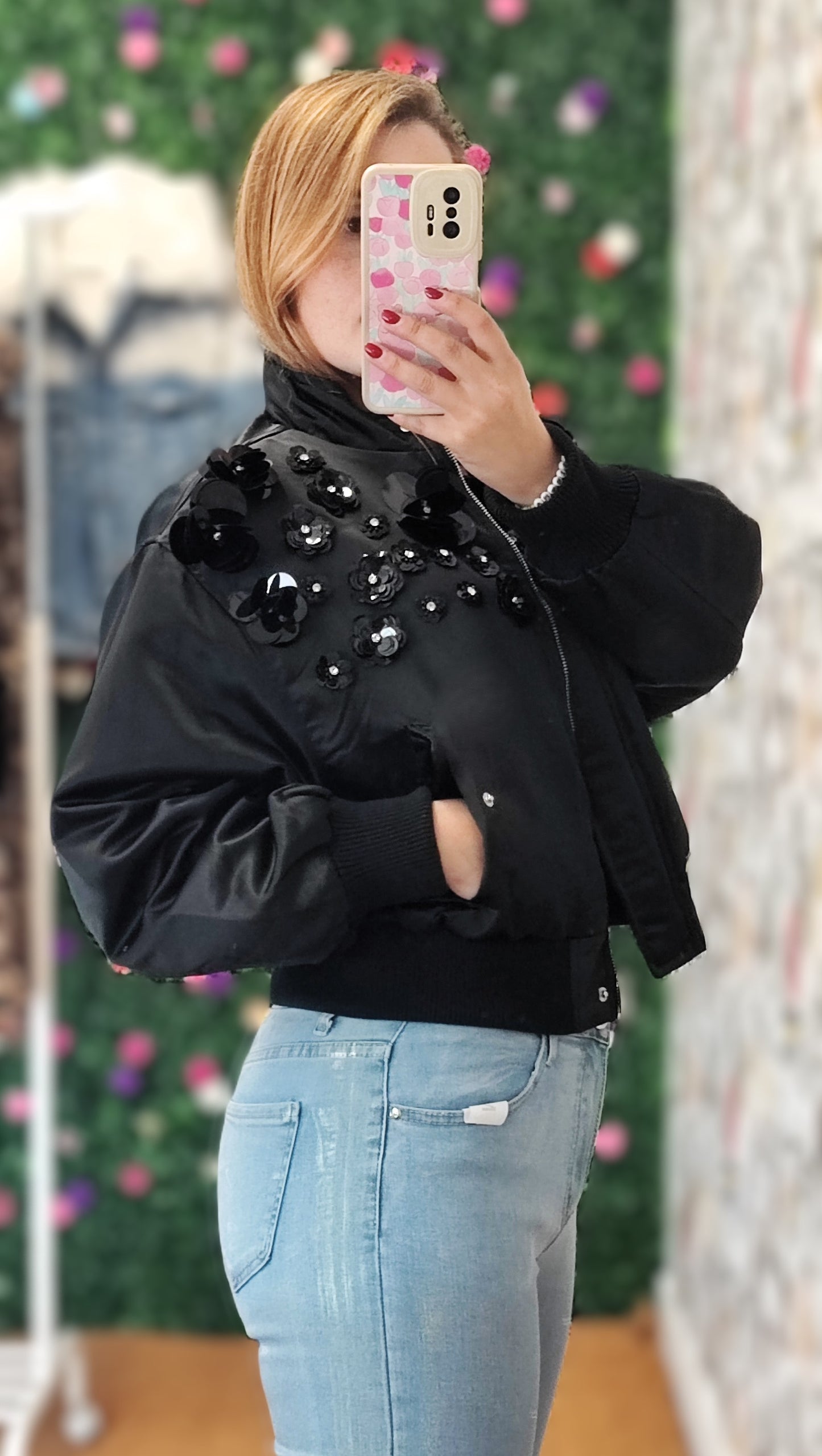 BOMBER BLOSSOM BLACK