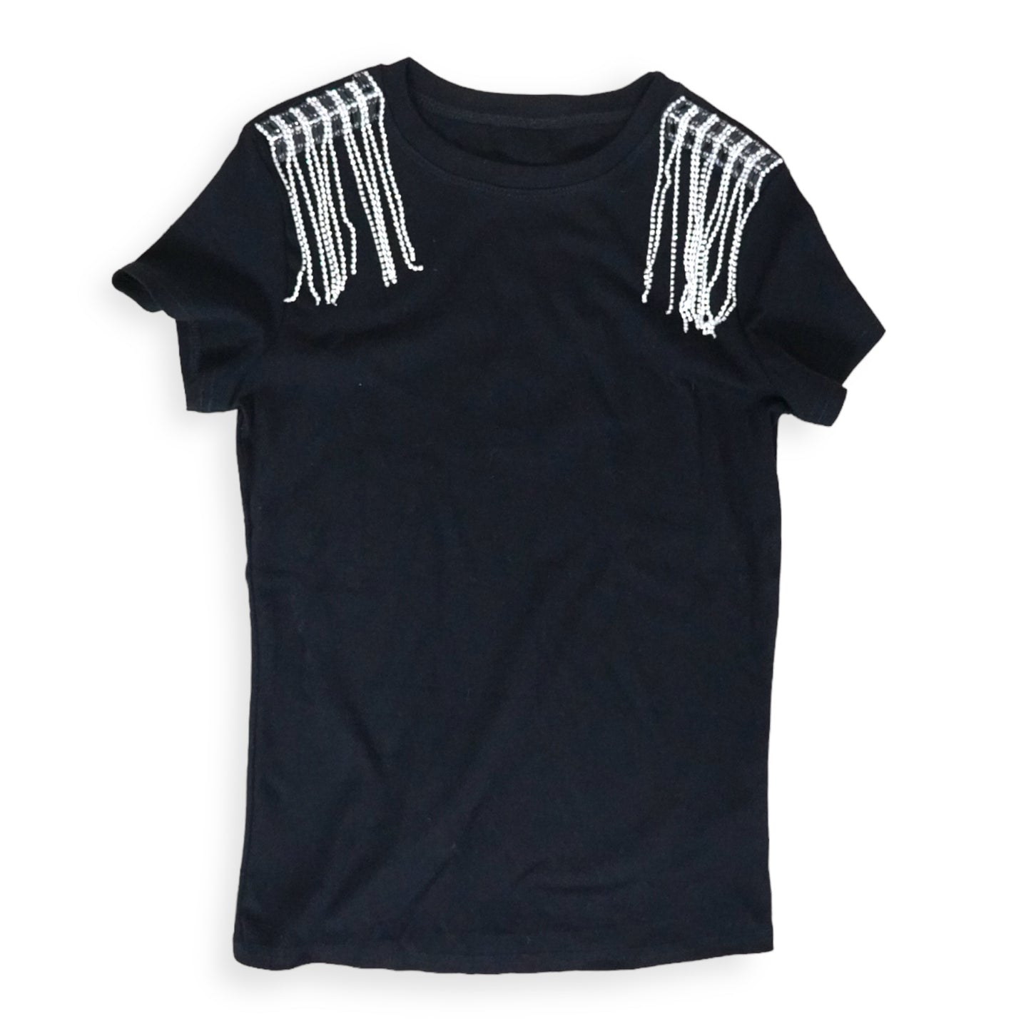 ZWART T-SHIRT MET KETTINGEN